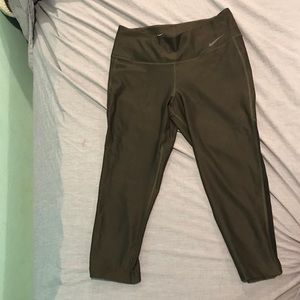 NIKE olive green mesh panel leggings